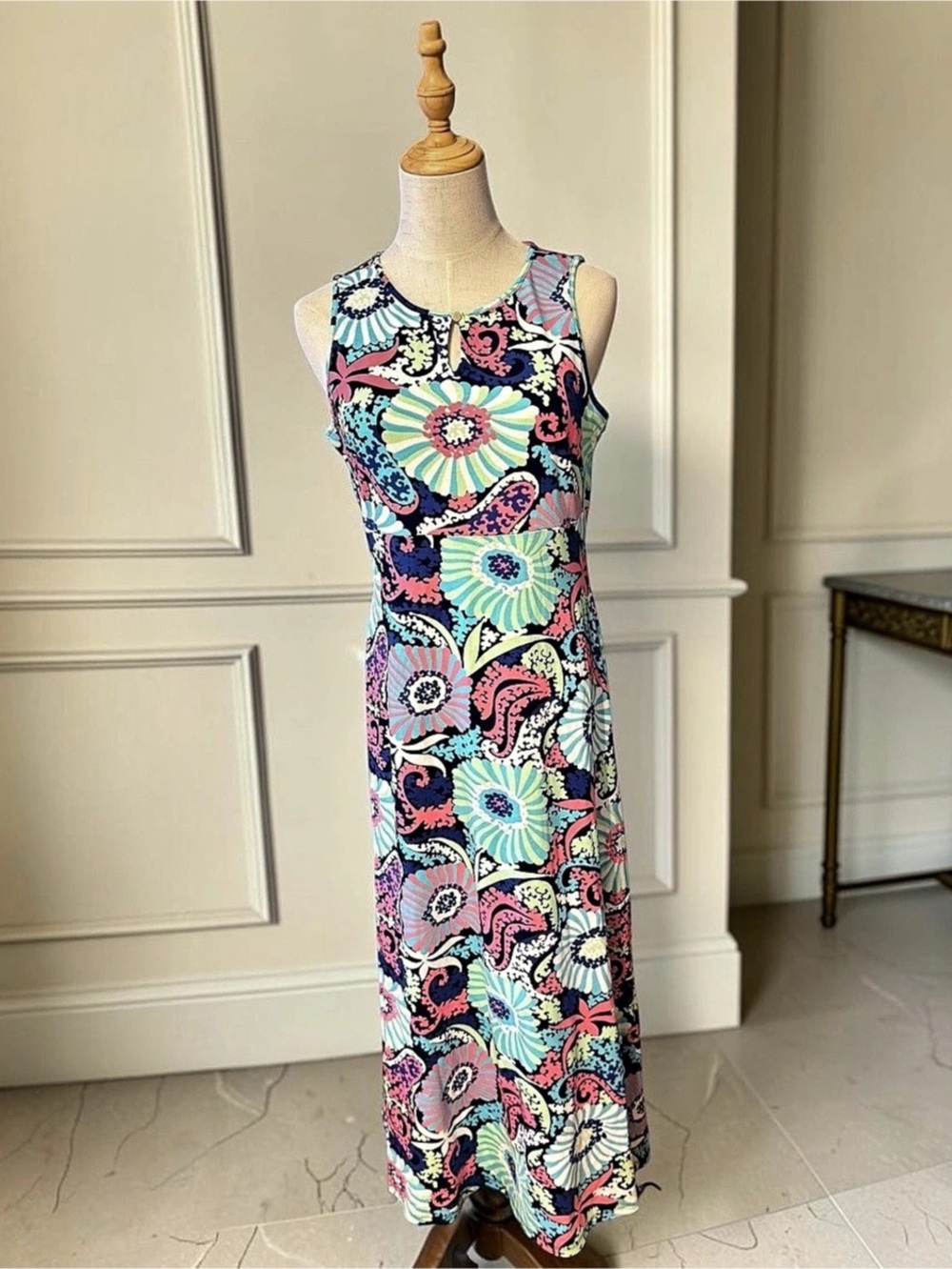 Talbots Petite Maxi Dress Floral Maxi Dress Cotton Size Medium Petite NWT